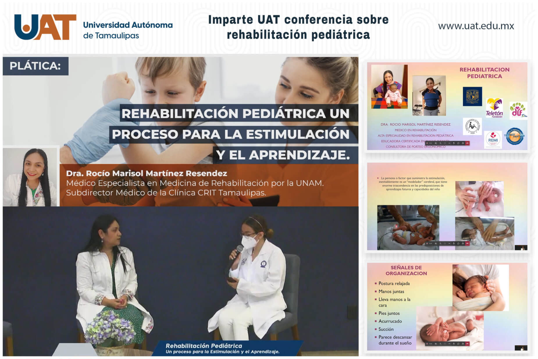 Imparte UAT conferencia sobre rehabilitación pediátrica